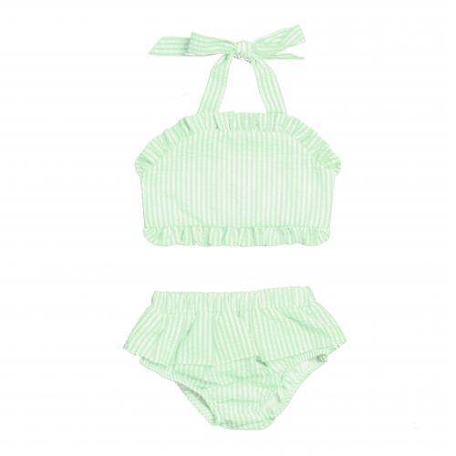 Seersucker Ruffle Swimsuit